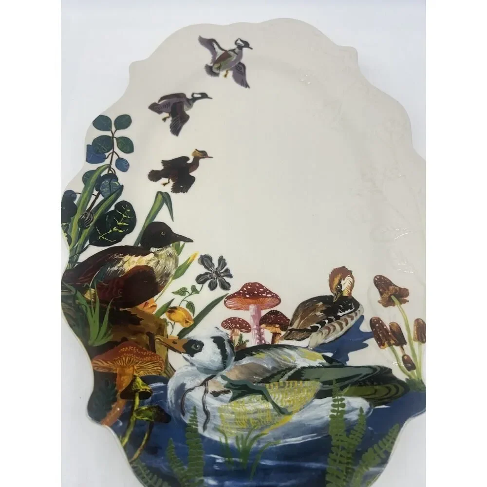 Anthropologie Nathalie Lete Marais Handpainted Stoneware Platter